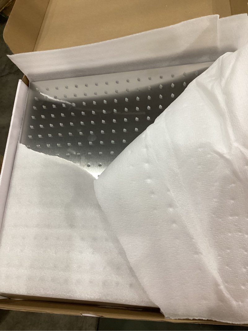 Condition photo showing Good Condition for besy 12 inch rain shower head, 12" square rainfall & high pressure stainless steel bath showerhead, 1/16" ultra thin, waterfall full body coverage with silicone nozzle, matte black finish 12 inch black