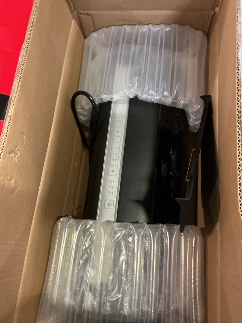 Condition photo showing Good Condition for gbc thermal laminator machine, fusion 7000l, 12 inch, 1 min warm-up, 3-10 mil, with 50 ezuse laminating pouches (1703098f)