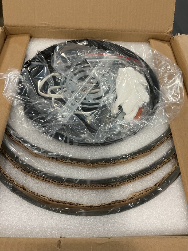 Condition photo showing New/Like New for zxfdwb black semi flush mount ceiling light,farmhouse kitchen light fixture,3-light modern glass clo