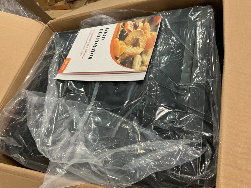 Condition photo showing New/Like New for Food Dehydrator, 12 Stainless Steel Trays in 850W Dehydrator Machine, 48 Hour Digital Timer and 167°F Temperature Adjustable, Food Dryer for Jerky, Dog Treats, Meat, Fruit, Herbs Black