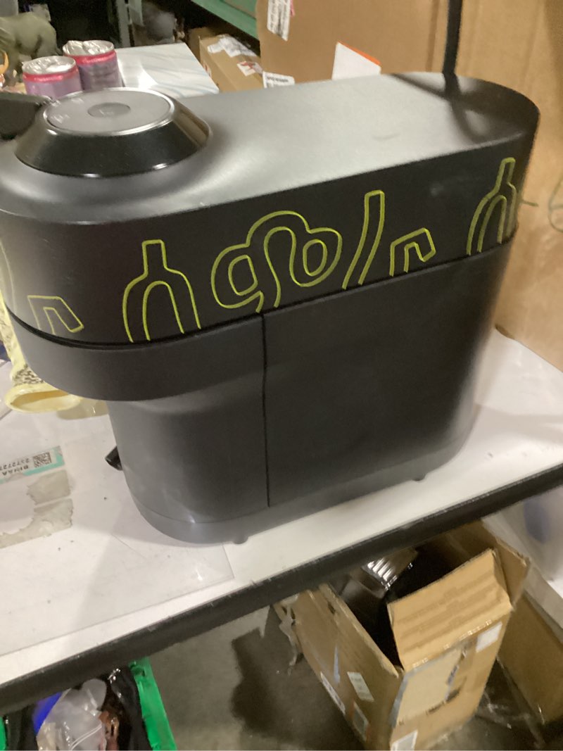 Condition photo showing As Is for nespresso vertuo pop+ coffee and espresso maker by de'longhi, samra origins by the weeknd vertuo buna yellow aeroccino3 milk frother machine + frother buna yellow