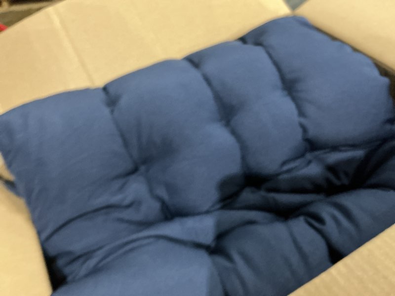 Condition photo showing Good Condition for tudomro outdoor chaise lounge cushion 66x21x4'' waterproof & fade-resistant patio pool chaise lounge cushion headrest pillow tie replacement rocking high back chair(navy blue,1 pcs) 1 blue