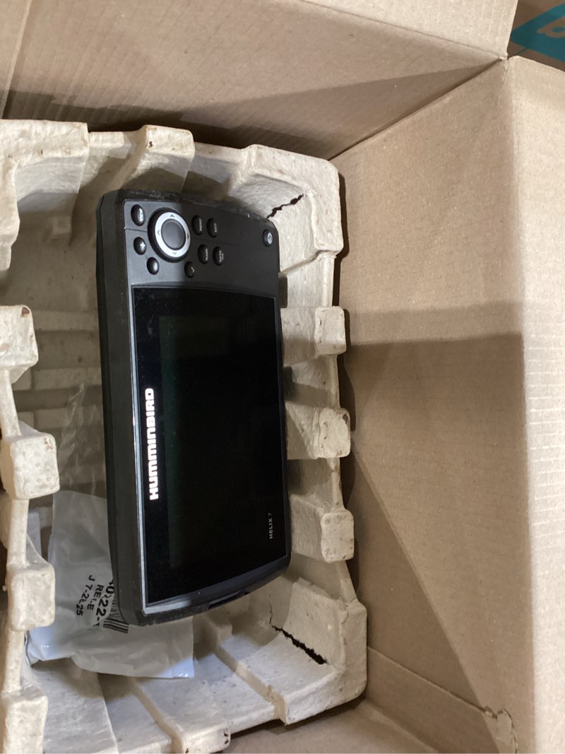 Condition photo showing Good Condition for humminbird xplore series gps fish finder mega side imaging+ & hd touchscreen display transducer included) 9-inch display