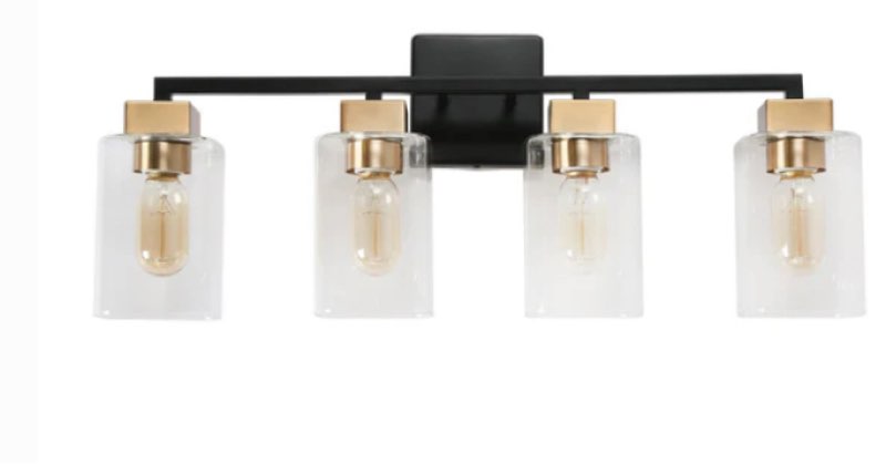Honaw 25" Wide Black Vanity Light