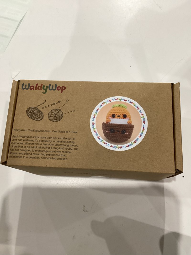 Condition photo showing New/Like New for WaldyWop Beginner Crochet Kit for Kids: Easy Crocheting Starter Kits for Girls - Learn to Crochet Set w/Step-by-Step Video - Complete Knitting Kit, Easy Crochet Yarn, Birthday Gifts for Women Carrot