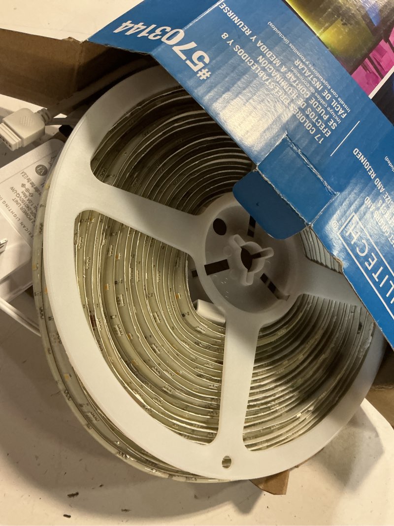 Condition photo showing As Is for utilitech strip light 392-in usb plug-in led under cabinet strip light with remote