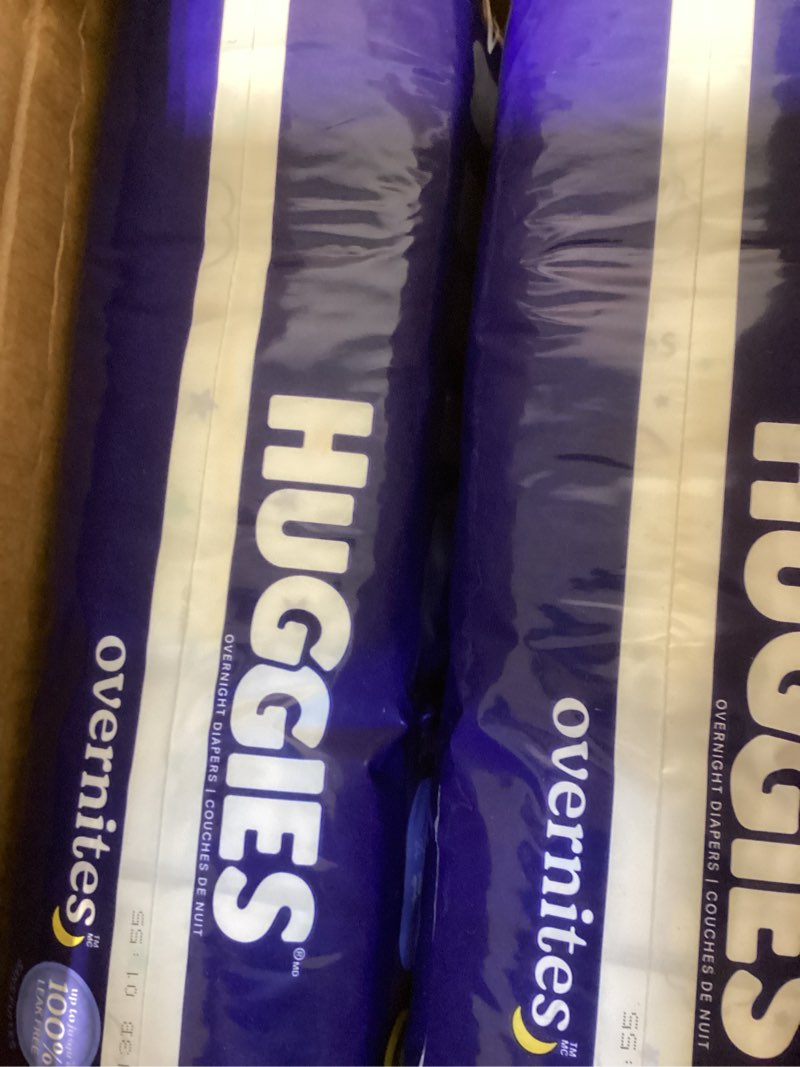 Condition photo showing Good Condition for Huggies Size 4 Overnites Baby Diapers: Overnight Diapers, Size 4 (22-37 lbs), 116 Ct (2 Packs of 58), Packaging May Vary Size 4 116