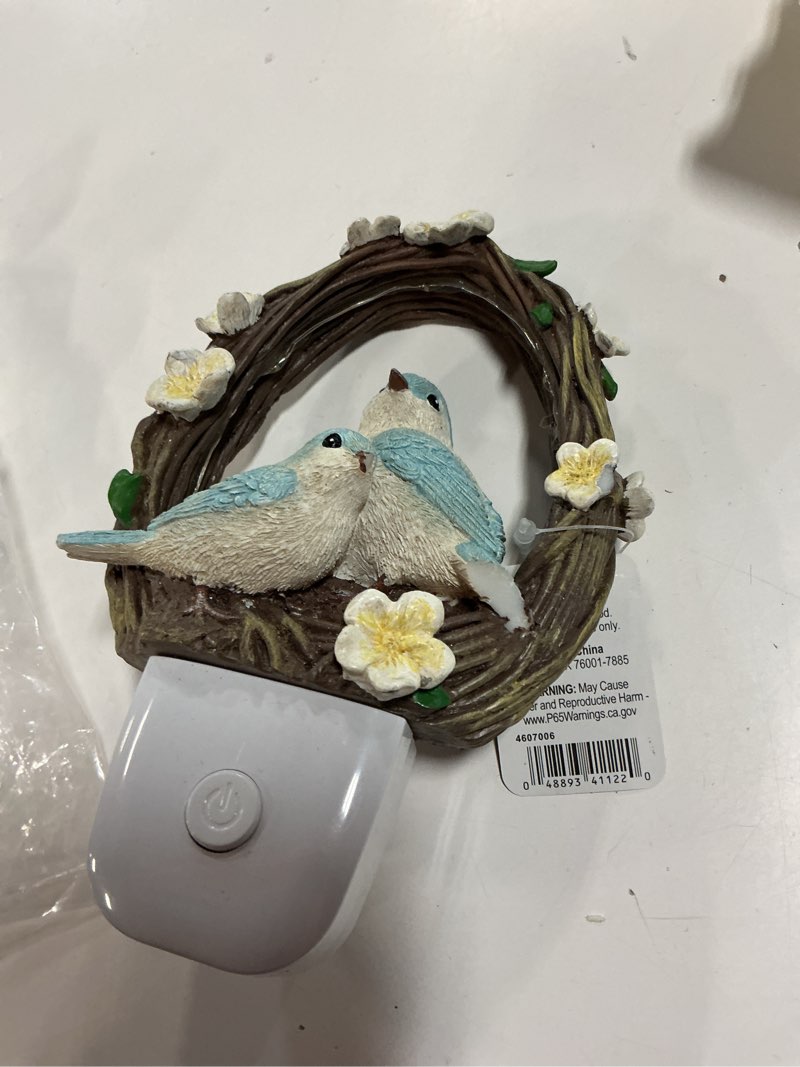 Condition photo showing Good Condition for raz imports springtime birds night light, 6-inch, resin, multicolor