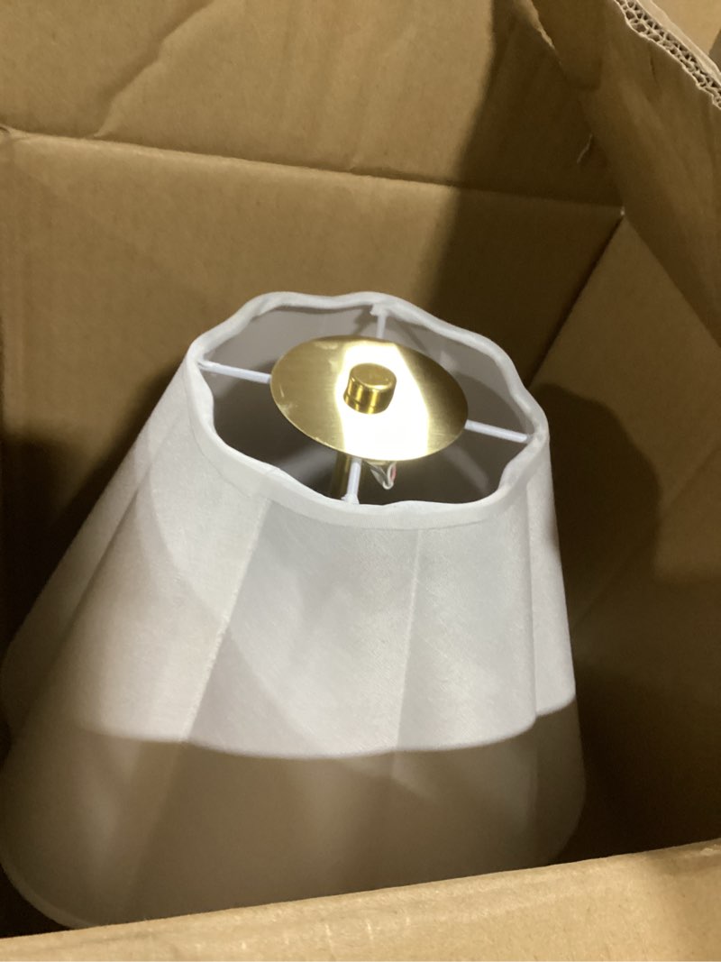 Condition photo showing Good Condition for gold bow table lamp for girls room 16 inch large coquette bow table lamp with scalloped fabric shade modern decorative desk light for nightstand living room nursery bedroom