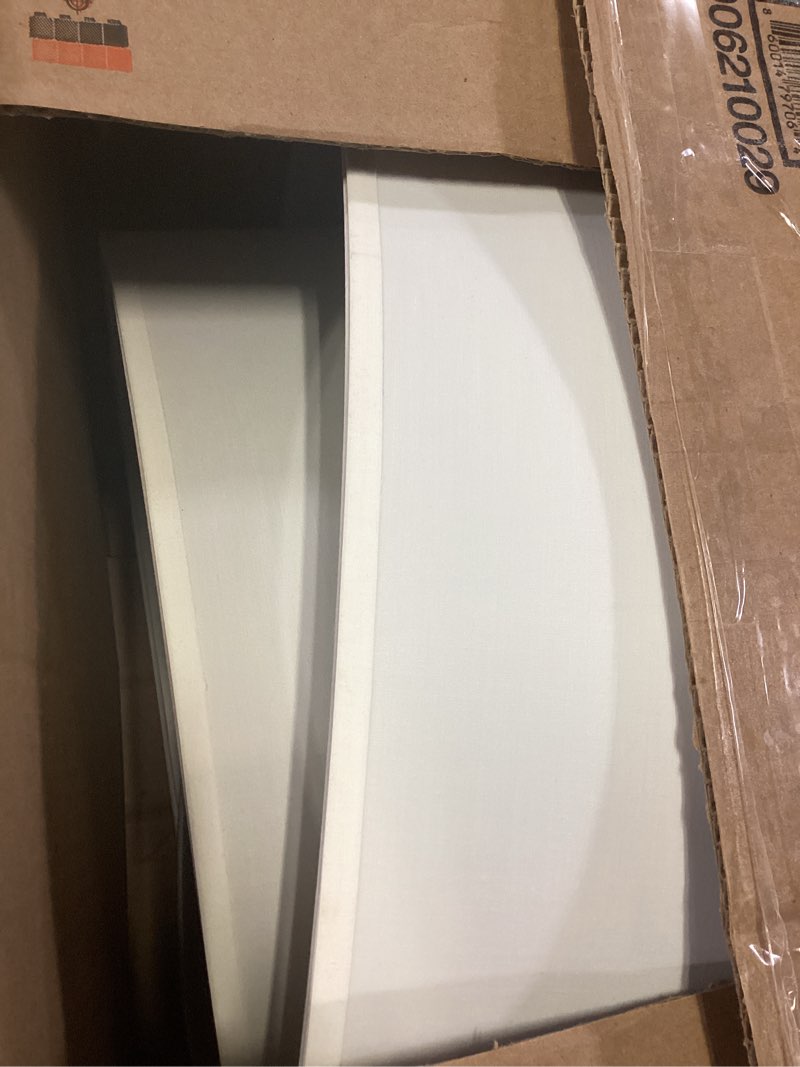 Condition photo showing As Is for 5 light off white double drum fabric shade semi flush mount ceiling light,close to ceiling light fixture black finish,24 inch semi flush drum light for bedroom,living room,dining room hallway 24 inch black