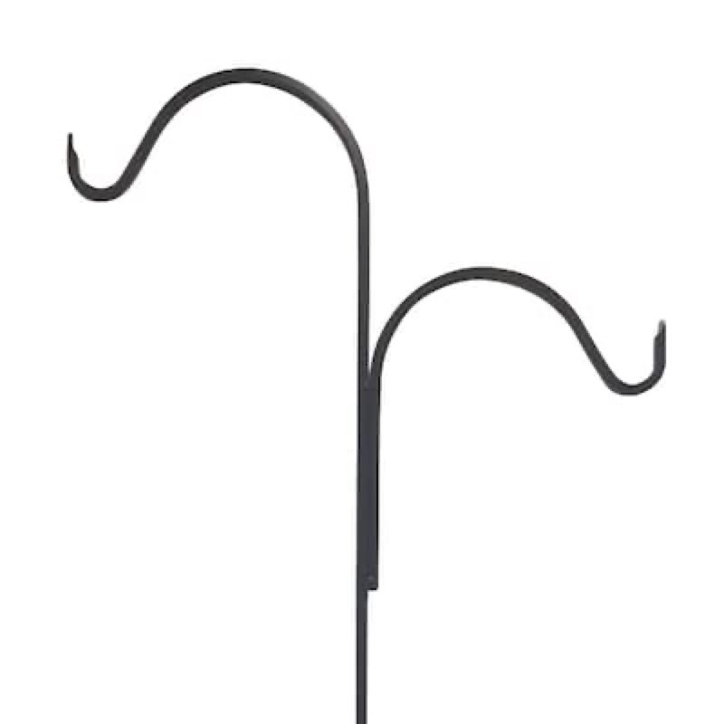 style selections 84-in black powder coated metal double shepherd's hook