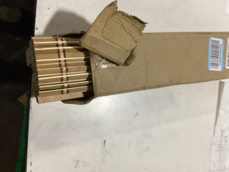 Condition photo showing New/Like New for LazBlinds No Tools No Drill Cordless Bamboo Roman Shades, Light Filtering Window Treatment, Roll Up Bamboo Blinds for Windows 32'' W x 64'' H, Natural 306 Light Filtering-natural306 32" W x 64" H