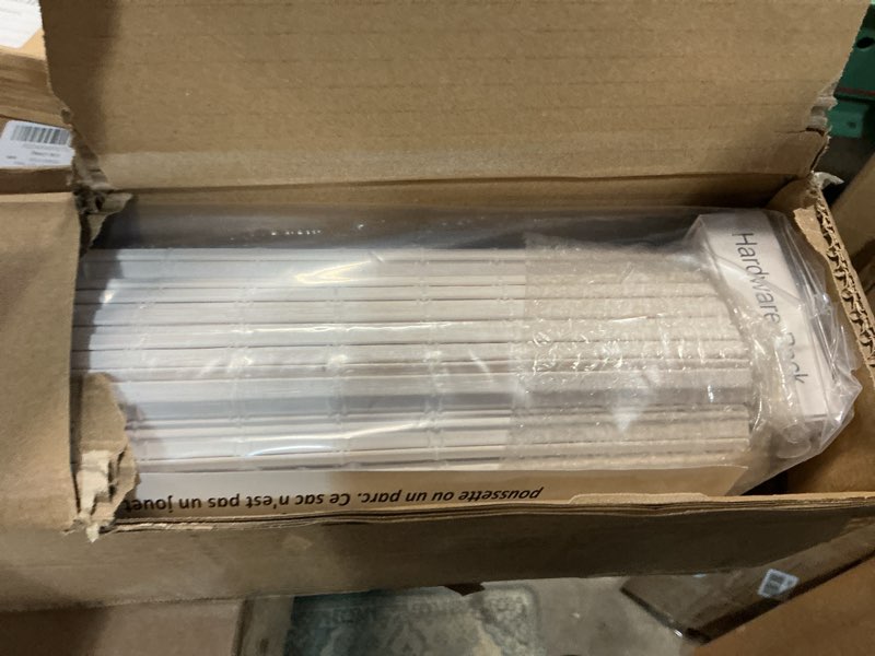 Condition photo showing Good Condition for lazblinds cordless bamboo roman shades, privacy blinds for interior windows, room darkening roll up bamboo blinds for home & patio, 39" w x 64" h, alpine ivory alpine ivory 39" w x 64" h
