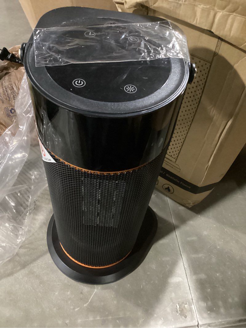 Condition photo showing Good Condition for portable electric space heater - 1500w ptc ceramic fast safety heat heaters with remote, timer, 70° swing, led display and child lock for office bedroom home indoor use black without flame lamp