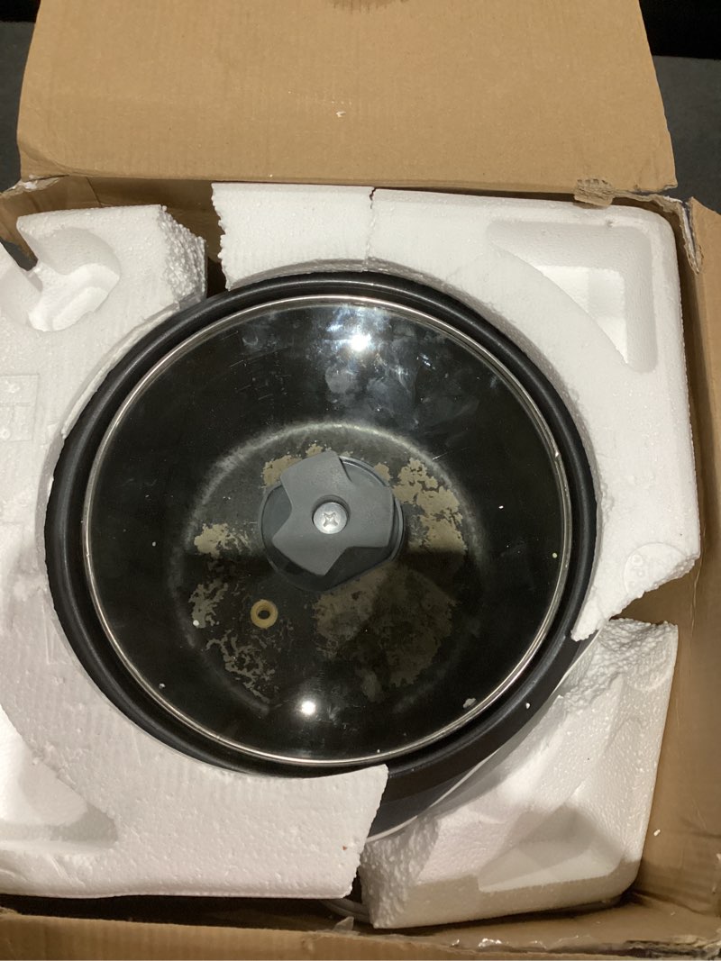 Condition photo showing As Is for BLACK+DECKER 16-Cup Rice Cooker, RC516, 8-Cup Uncooked Rice, Steaming Basket, Removable Non-Stick Bowl, One Touch