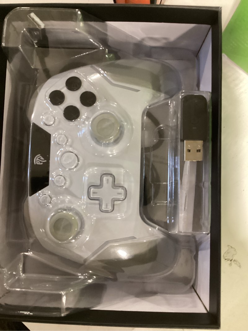 Condition photo showing Good Condition for EasySMX X20 Wireless Gaming Controller with RGB Backlit, 2-Stage Hall Effect Stick, 1000Hz Polling Rate, 6-Axis Gyro on Multi-Platform, Mech Buttons- Compatible with PC/Switch/Steam/Android white