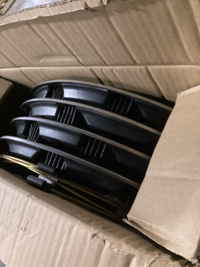 Premium Universal Hubcaps 16 inch, Compatible with Steel Wheels, Set of 4 (Black-Silver)