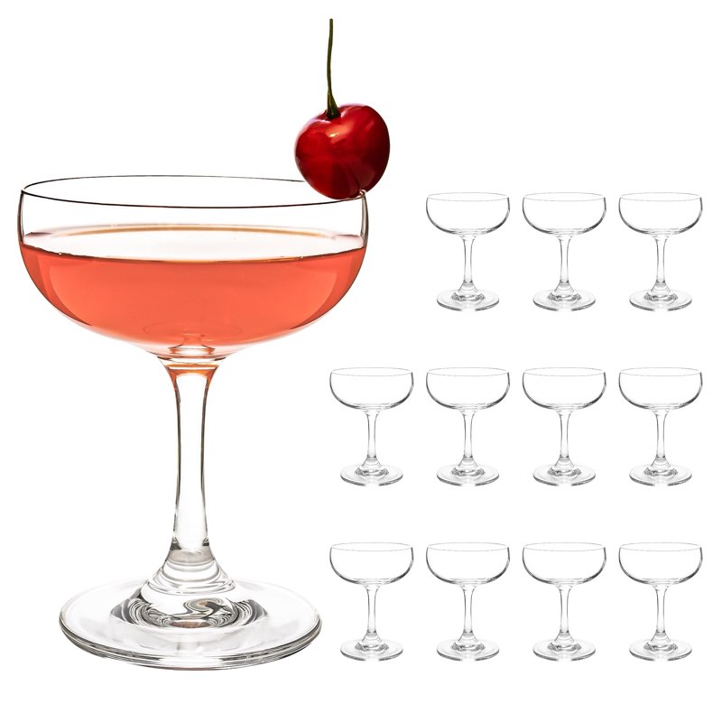 CZUMJJ Crystal Coupe Champagne and Cocktail Glasses