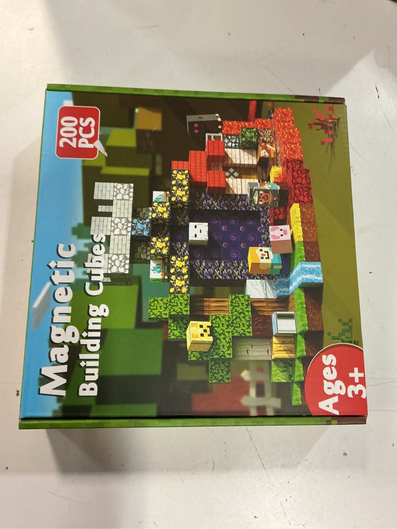Condition photo showing New/Like New for 200pcs magnetic blocks - magnetic building blocks cubes for kids ages 4 5 6 7 8, magnet toys, stem learning sensory toys, stacking magnets, birthday gifts for boys & girls ages 3+ forest
