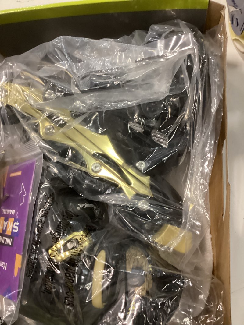 Condition photo showing Good Condition for mammygol inline skates for boys and girls youth, 4 size adjustable roller skates with pu flashing wheels, aggressive inline skates high performance for kids age 6-12 golden small - little kid (9-12c us)