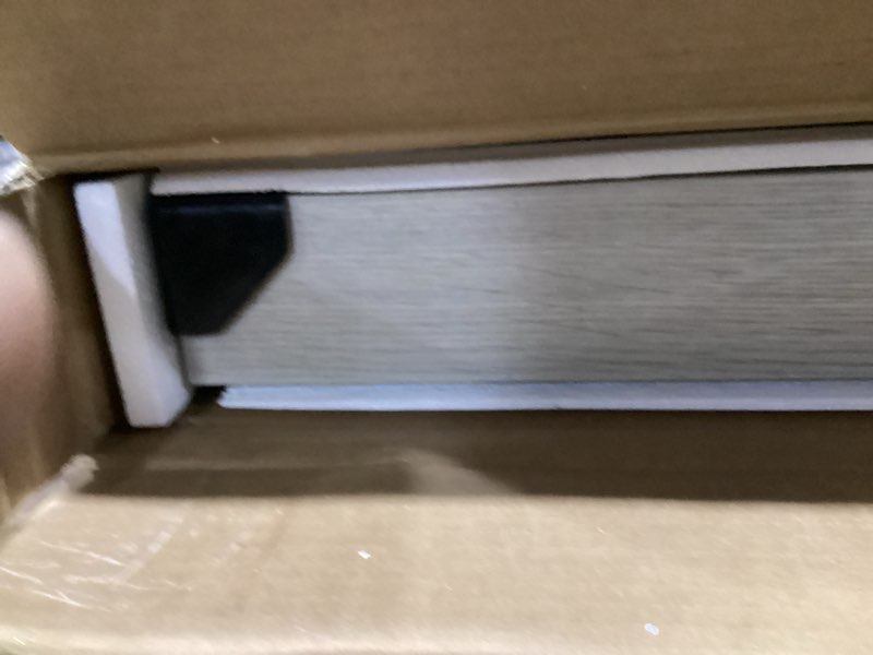 Condition photo showing New/Like New for huuger entryway console table with charging station, usb-c port, 47.2 inch sofa table with metal legs, entry hallway table with thicker desktop, modern behind couch table, grey 12.5"d×47.2"w×31.5"h grey