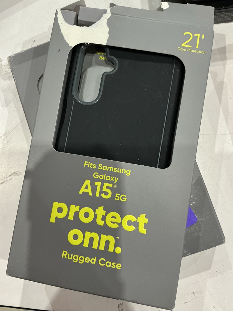 Condition photo showing New/Like New for onn. rugged phone case for samsung galaxy a15 5g – black/gray