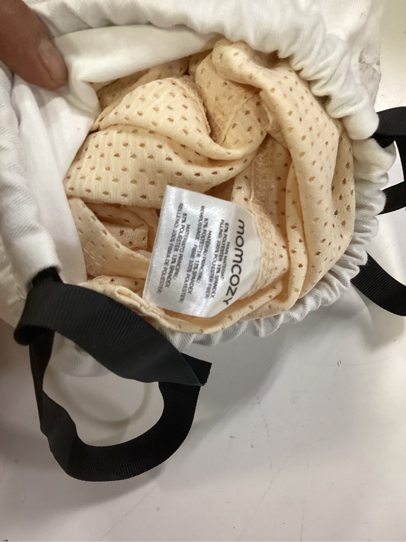 Condition photo showing New/Like New for momcozy baby carrier airmesh - the perfect summer sling for newborns to toddler 8-35 lbs - cooling fabric baby wrap, lightweight, ergonomic, and easy to wear, beige