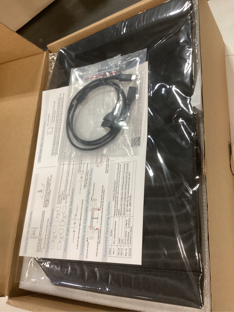 Condition photo showing Good Condition for depgi 14" laptop screen extender, 1200p fhd one cable connect portable triple monitor, dual screen monitor fits 13"-17.3" laptop with stand for macos/windows 14’’ dual laptop screen extender without fan