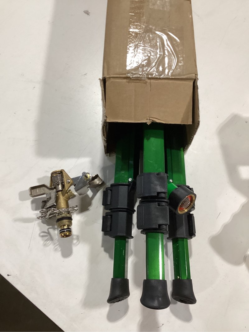 Condition photo showing Good Condition for orbit 1/2 -inch heavy-duty brass impact sprinkler on adjustable 22-48-inch metal tripod base