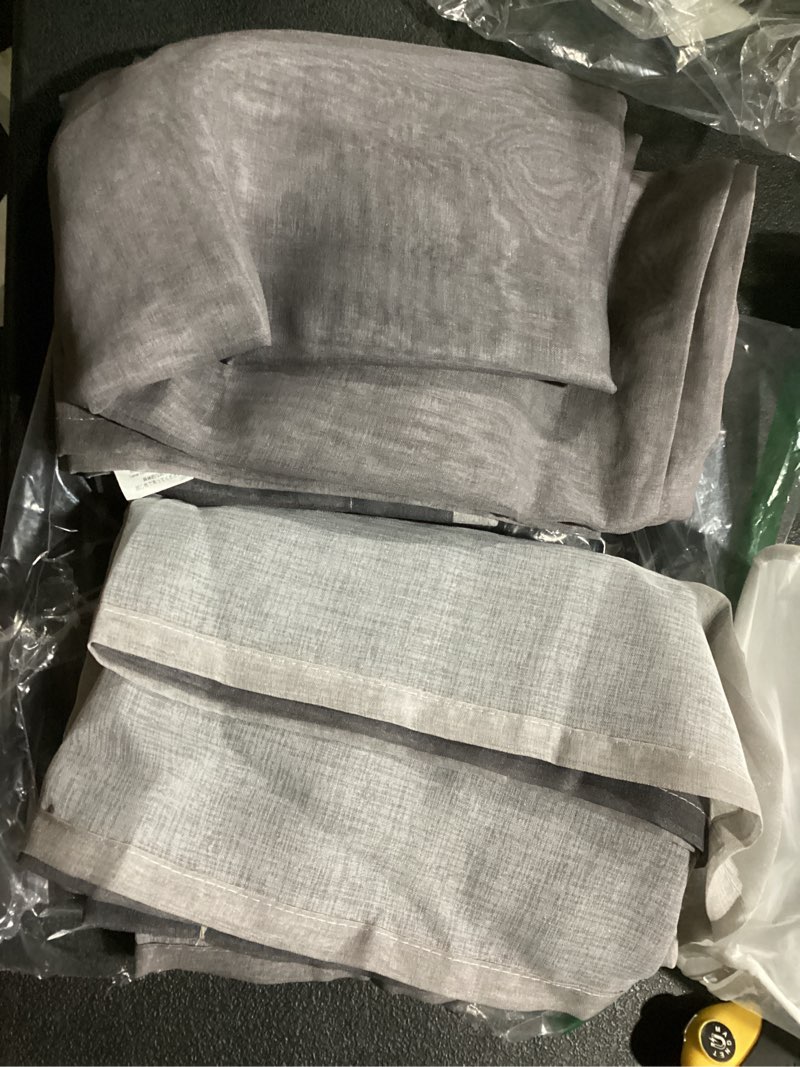 Condition photo showing Good Condition for aiyufeng sheer voile window treatment rod pocket curtain panels for kitchen bedroom living room drapes sunlight filtering privacy semi home decor assorted (grey, 42 w x 90 l) 42"w x 90"l (pack of 2) charcoal grey
