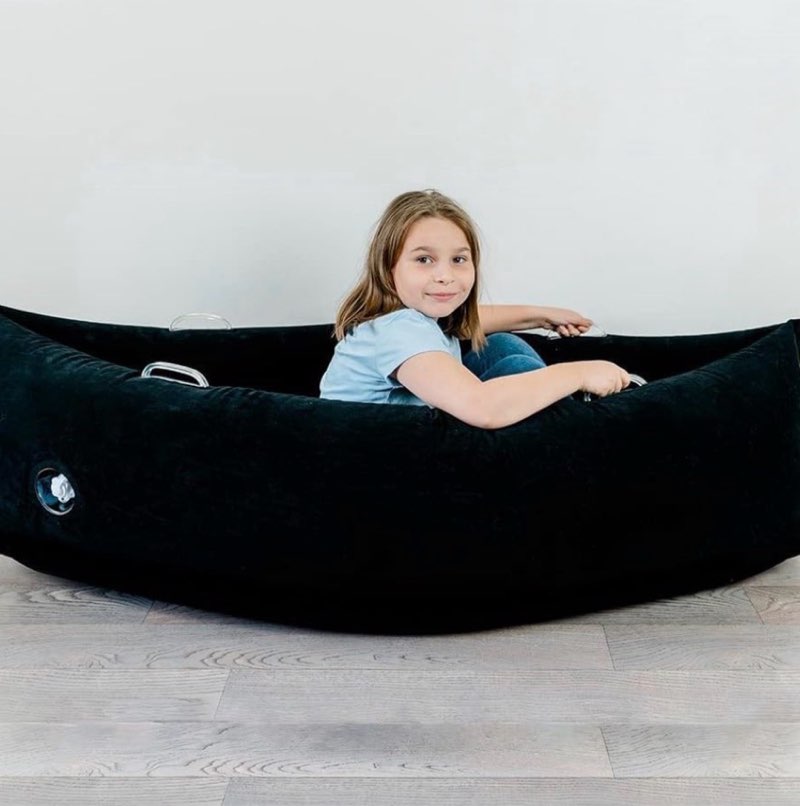 EVith Inflatable Boat Couch, Large Portable Couch for Children, Small Playground for Children. Can be Used for Children line up Family Entertainment, Outdoor Sports,Gift for Children. Black