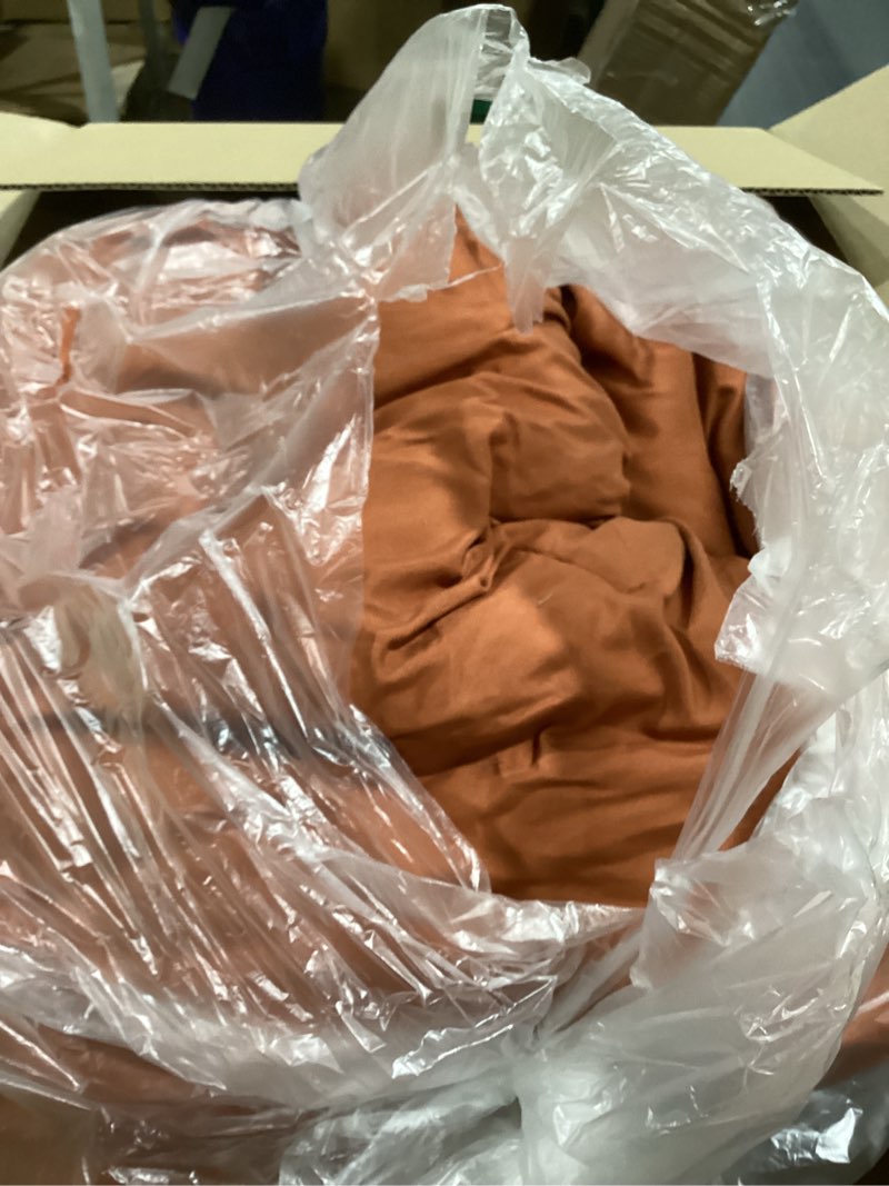 Condition photo showing Good Condition for Andency Queen Comforter Set Burnt Orange, 3 Pieces Boho Terracotta Fall Tassel Lightweight Bedding Comforter Sets, All Season Rust Soft Bed Set (90x90In Comforter & 2 Pillowcases) Queen (90"x90") 01 - Burnt Orange
