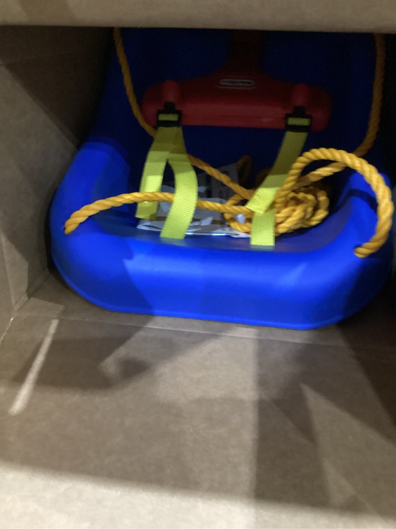 Condition photo showing Good Condition for Little Tikes Snug 'n Secure Blue Swing with Adjustable Straps, 2-in-1 for Baby and Toddlers Ages 9 Months - 4 Years