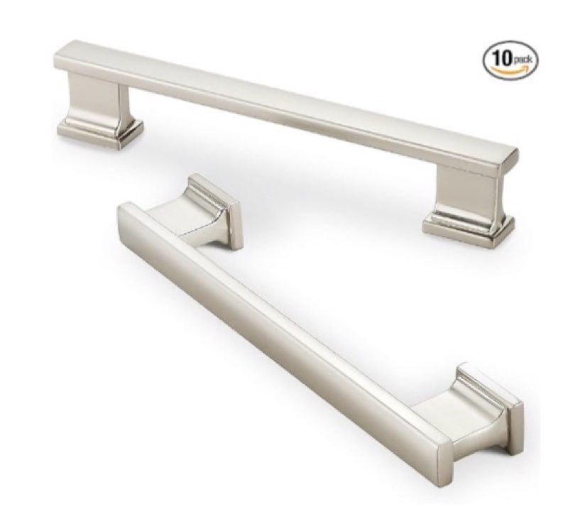 10 Pack 6 Inch Length|5 Inch(128mm) Hole Center Brushed Satin Nickel Kitchen Cabinet Handles, Cabinet Pulls Kitchen Cabinet Hardware, Cupboard Pulls, Drawer Handles