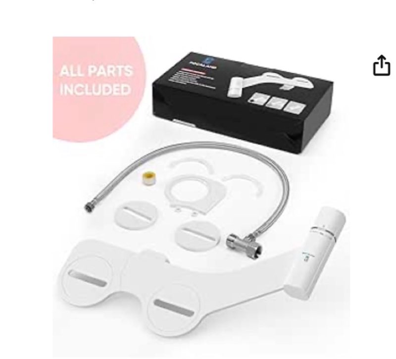 (Different color to stock photo) Ultra-Slim Bidet Attachment, Posterior&Feminine Wash-(Retractable Dual Nozzles), Non-Electric Bidet 