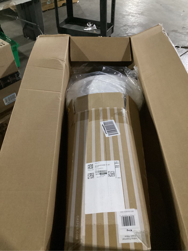 casper sleep essential cooling foam pillow, king size – firm memory foam with cooling cover, support