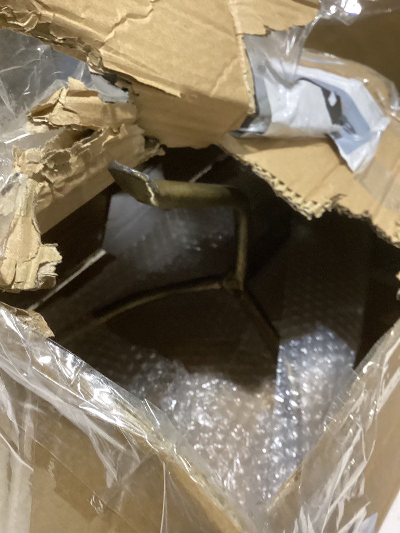 Condition photo showing Good Condition for SUJUN Metal Martini Side Table, Antique Brass – Compact Art Deco Design, Raised Edge, Easy Assembly, 12.5" Diameter, 27.5" Height, Stylish and Functional Cocktail Table