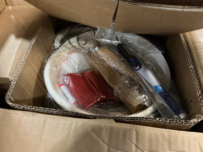 Condition photo showing New/Like New for Enameled Cast Iron Dutch Oven Pot with Lid, Incl. Sourdough Bread Baking Supplies Like Banneton Bread Proofing Basket, Starter Jar, Scoring Tool Lame, 5QT Dutch Oven for Bread Baking, Oven Safe up to 500°F Green