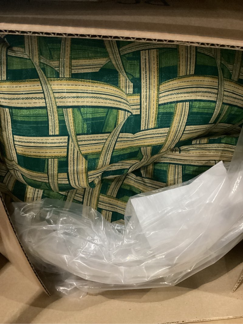 Condition photo showing Good Condition for set of 4 outdoor dining chair cushions, comfort patio seating cushions, 44 x21x4.5 inch, single welt and zipper (green tartan) green tartan 4
