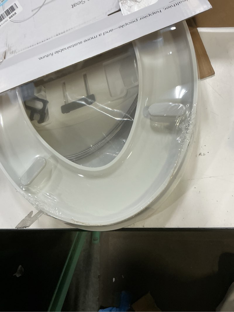 Condition photo showing New/Like New for brondell bidet toilet seat non-electric swash ecoseat, fits elongated toilets, white - dual nozzle system, ambient water temperature - bidet with easy installation s101 elongated