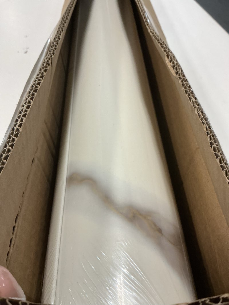 Condition photo showing Good Condition for KASARO Peel and Stick Backsplash Wall Tile, 1-Piece Vinyl Marble White with Silver Stripes Thicker Wallpaper, Self-Adhesive Waterproof Panel Decor Accent for Kitchen, Bathroom, 118 × 47inch 1 Piece Silver