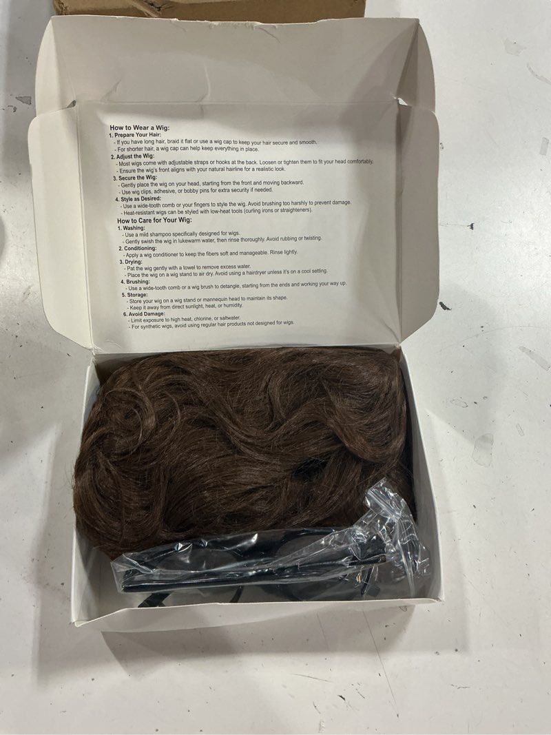 Condition photo showing New/Like New for purehair shaggy mens wig funny 70s wigs for men with glasses for disco rocker costumes - short brown wig for 60s cosplay halloween parties (brown)