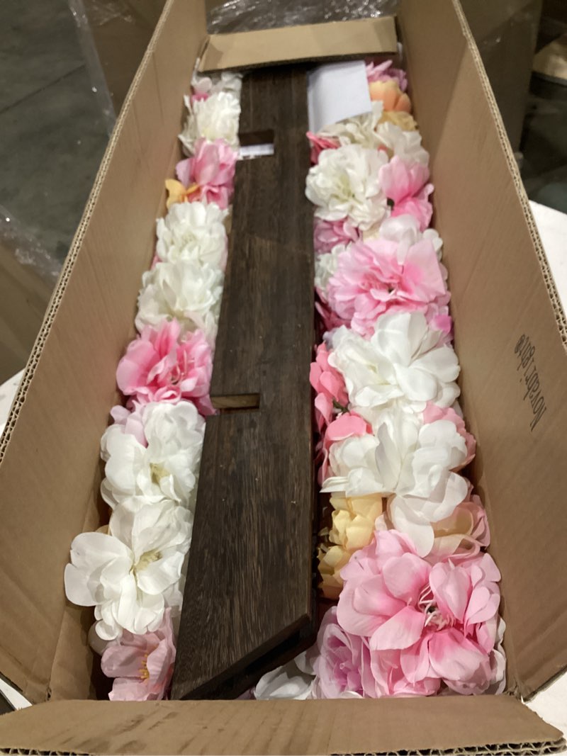 Condition photo showing New/Like New for novabright 59 inch extra large spring wooden cross with flower easter outdoor decorations cross wedding floral sign for yard religious catholic easter garden decor for spring wedding church baptism