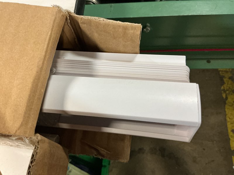 Condition photo showing As Is for lotus & windoware cordless mini blind, 1" vinyl slats, 35" wide x 36" long - white, window blinds for home and office, interior door blinds - light filtering 35"w x 36"h white