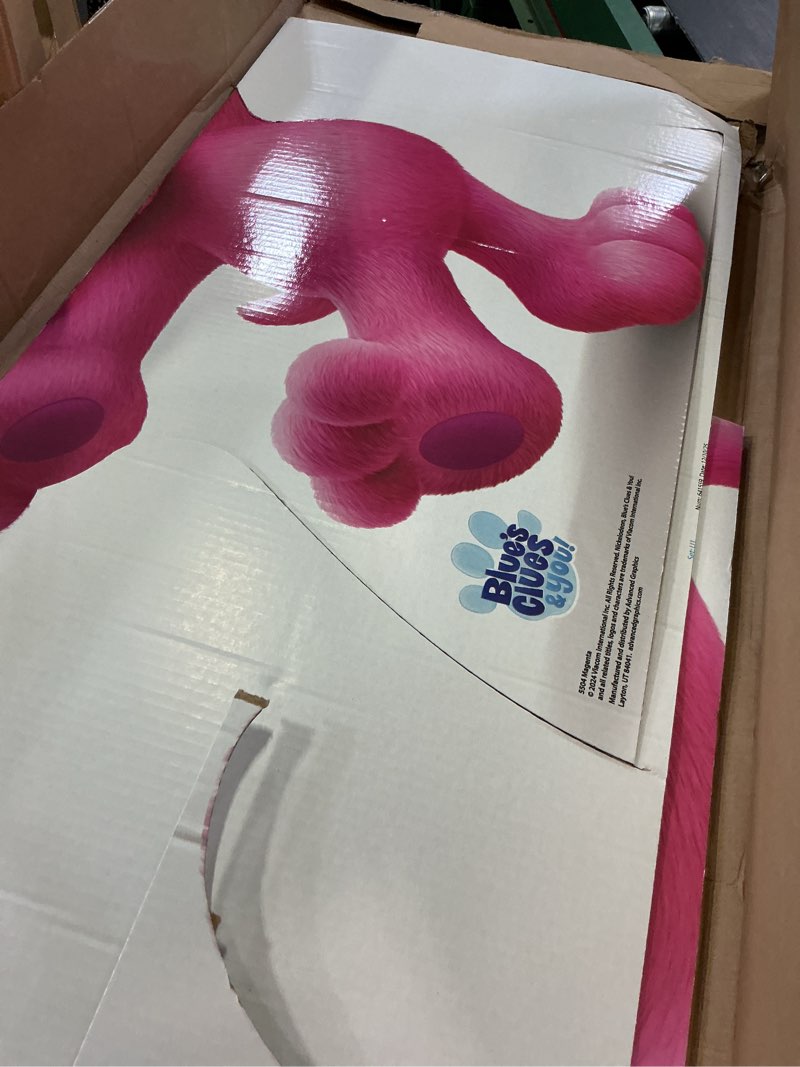 Condition photo showing As Is for cardboard people magenta life size cardboard cutout standup - blue's clues (tv series)