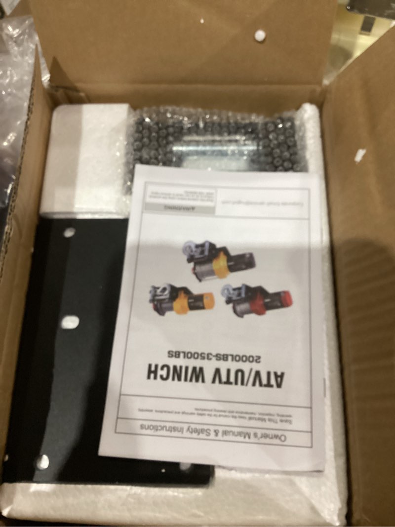 Condition photo showing As Is for RUGCEL WINCH 2000lb,for ATV, with Steel Cable,ATV Winch with Wired Manual Remote Control Switch,with Mounting Plate,with Roller Fairlead&Hook