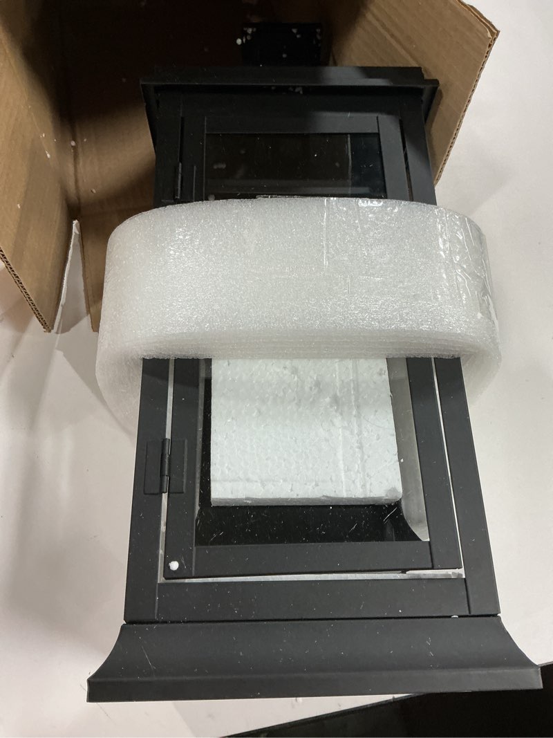 Condition photo showing New/Like New for JHY DESIGN Set of 2 13''&19.5''Tall Outdoor Candle Lanterns Vintage Hanging Tower Lantern Metal Candle Holder for Garden Living Room Indoor Outdoor Parties Weddings Balcony(Black)