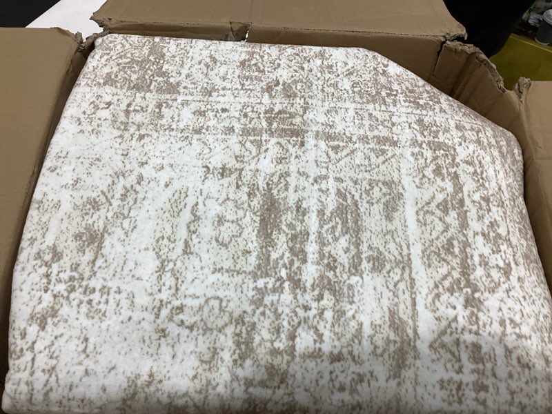 Condition photo showing Good Condition for 9x12 Area Rugs for Living Room, Non Slip Machine Washable Vintage Rugs, Low Pile Lightweight Large Rug for Bedroom, Dining Room, Home Office Beige Beige 9' x 12' (Rectangular)