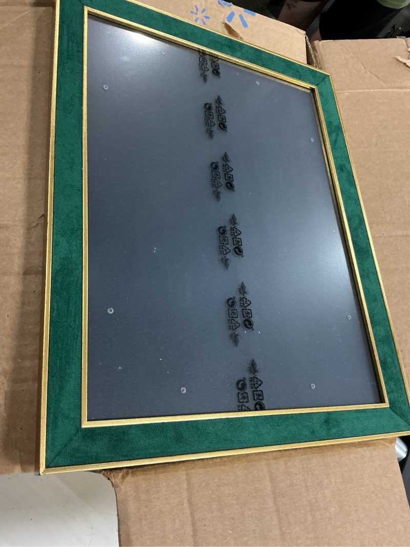 Condition photo showing Good Condition for suede 12x16 frame - single frame, christmas elegant green 12 x 16 poster frame, 12x16 picture frame for artwork, puzzles, photos, and movie posters green 12" x 16"