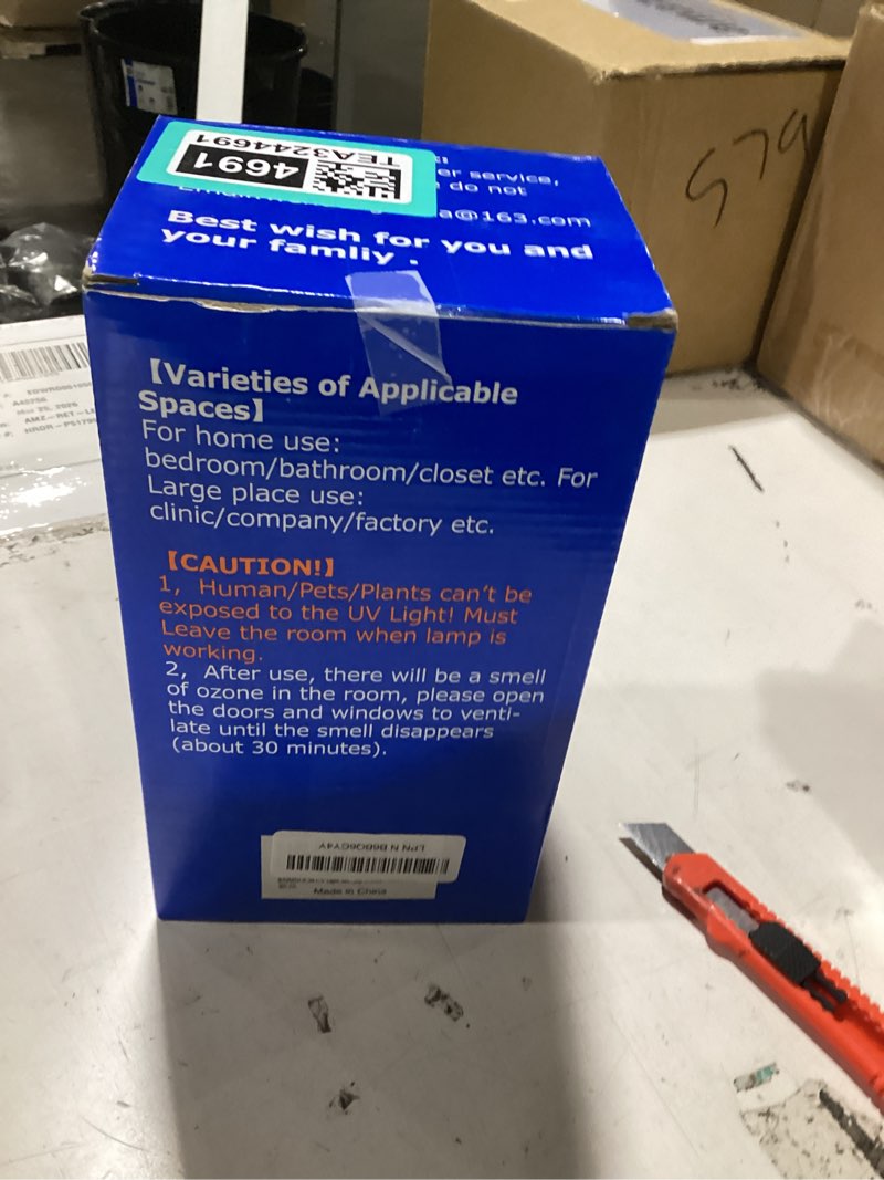 Condition photo showing Good Condition for baimnocm 50 watt uv light sanitizer, uvc germicidal lamp with e26 base and remote control, home disinfection device uv light bulb for basement/bedroom/kitchen, 2x25w ultraviolet light lamp 2 lamp(1 ozone + 1 ozone free)